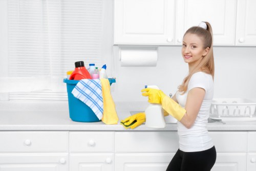Reception and shared workspace cleaning in a North London office