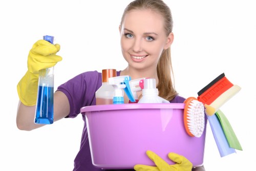 Office cleaning team working in a shared commercial space in N22